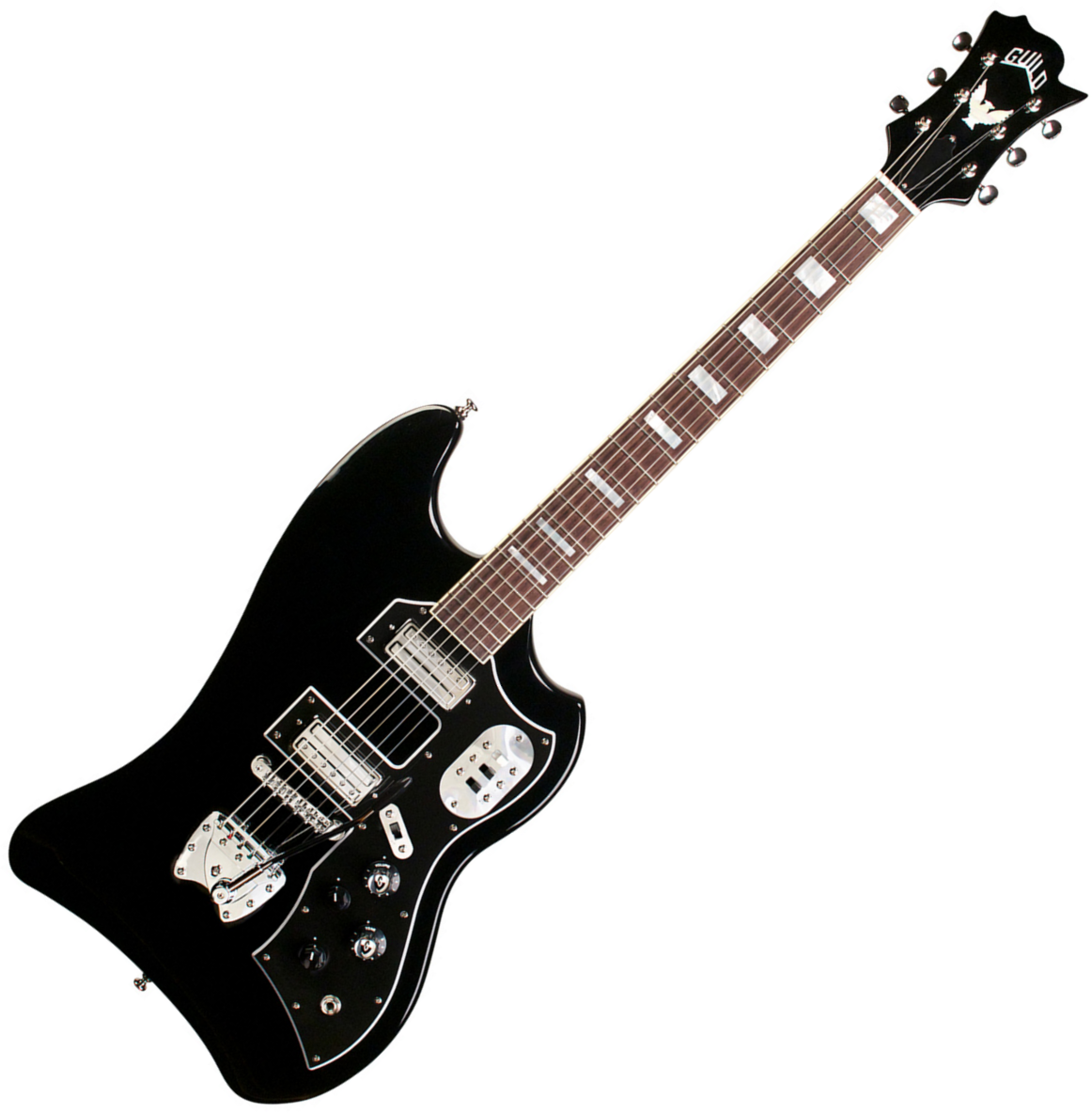 Guitarra eléctrica de cuerpo sólido Guild S-200 T-Bird - noir negro