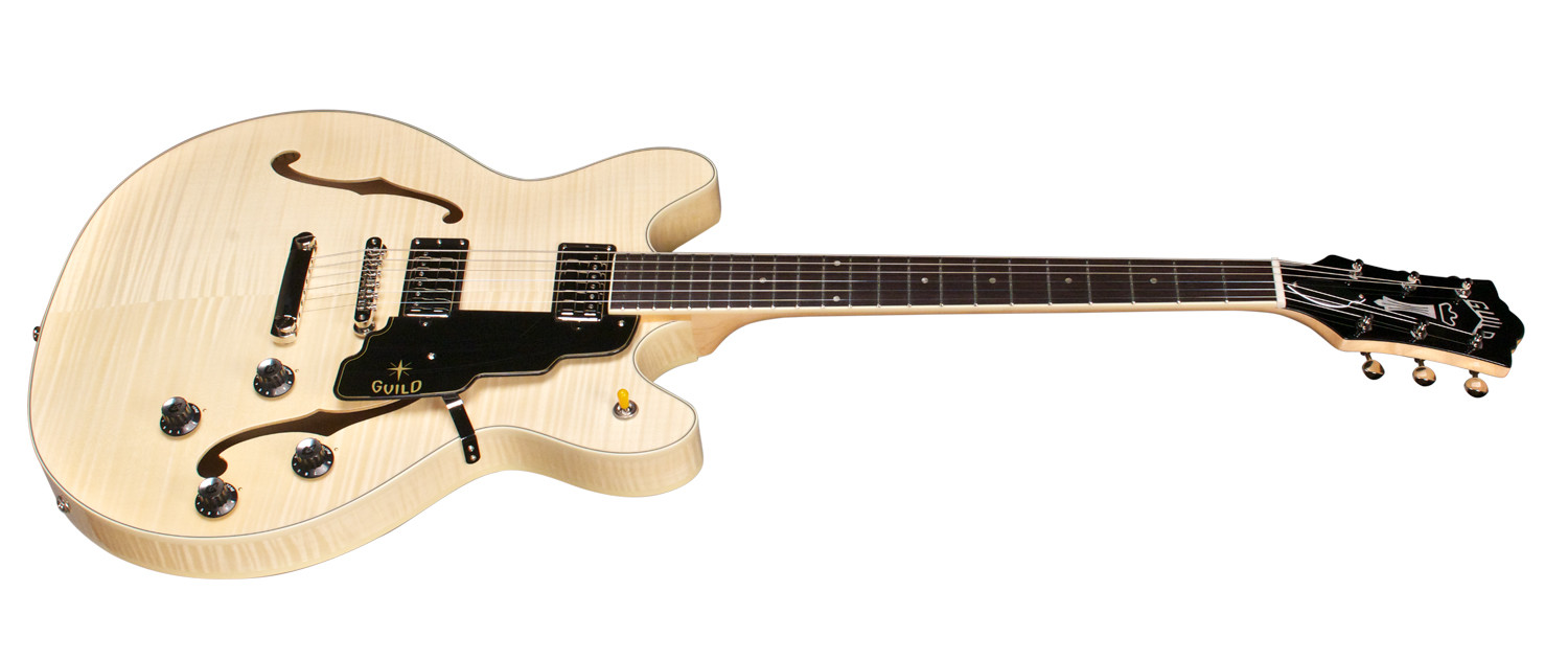 Guild Starfire Iv St Flamed Maple Newark St Hh Ht Rw - Natural - Guitarra eléctrica semi caja - Variation 1