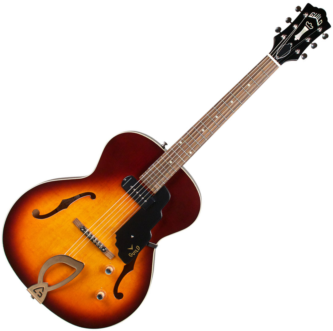 Guitarra eléctrica semi caja Guild T-50 Slim Newark - vintage sunburst  sunburst