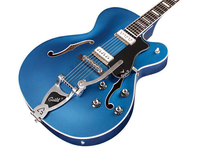 Guild X-175b Manhattan Newark St Collection Bigsby +etui - Malibu Blue - Guitarra eléctrica semi caja - Variation 2