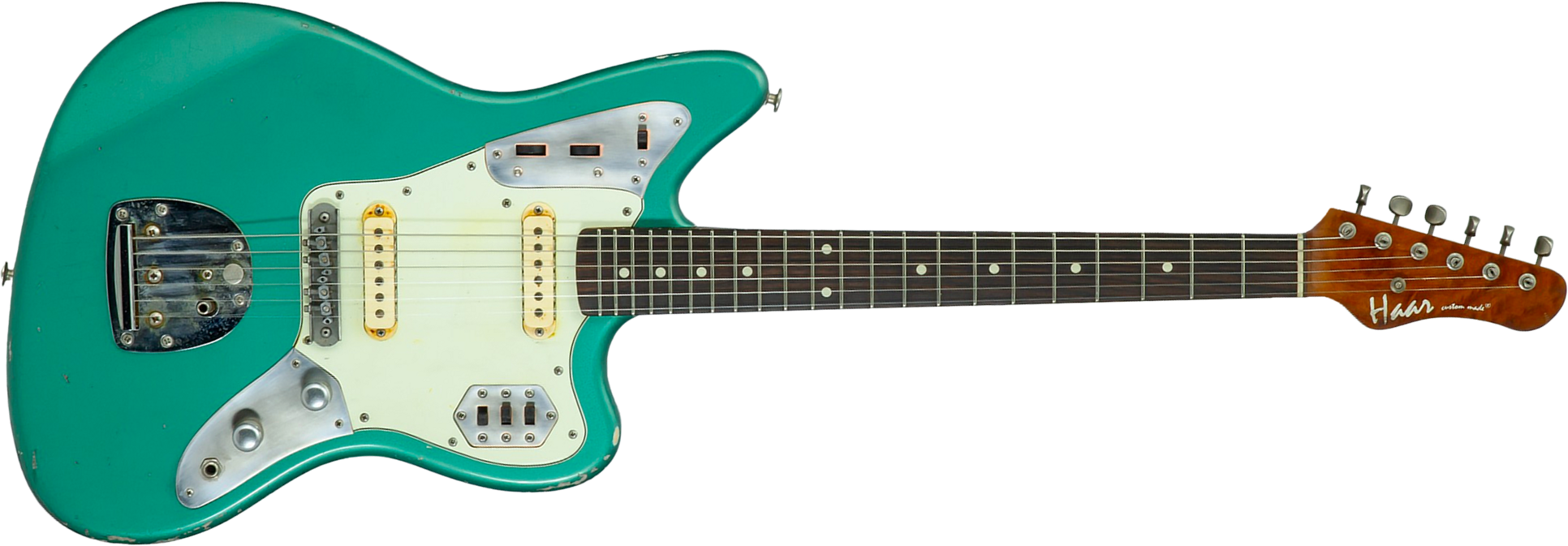Haar Guitars Trad Jg 2s Amber Trem Rw #43594 - Aged Sherwood Green Metallic - Guitarra electrica retro rock - Main picture