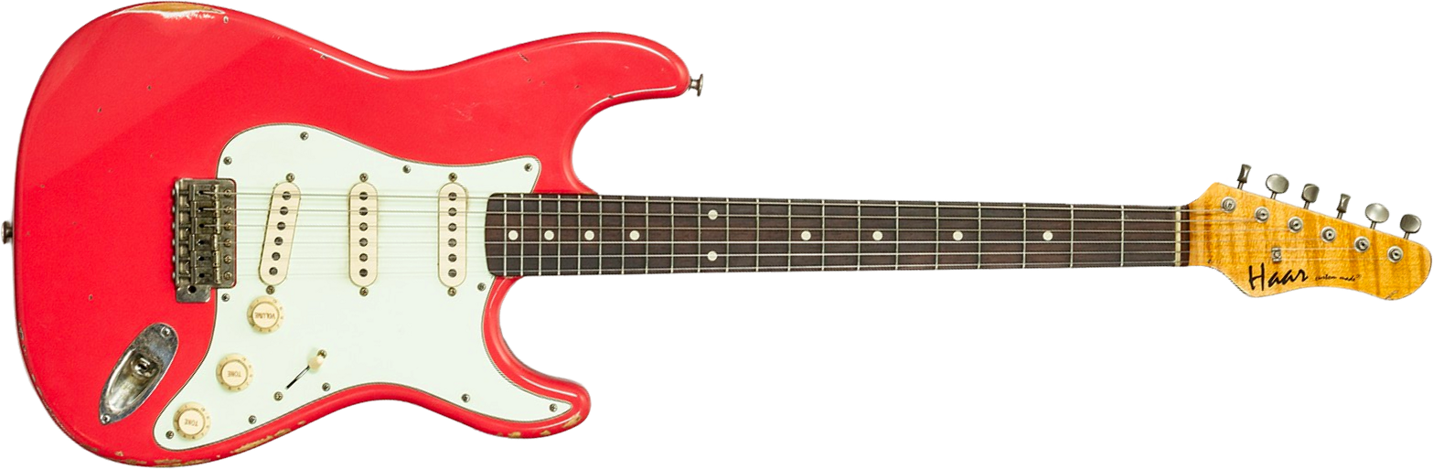 Haar Guitars Trad S 3s Klopppmann Trem Rw #43486 - Aged Fiesta Red - Guitarra eléctrica con forma de str. - Main picture