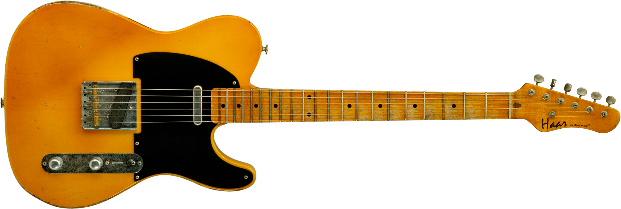 Haar Guitars Trad T 2s Amber Ht Mn #43590 - Aged Butterscotch - Guitarra eléctrica con forma de tel - Main picture