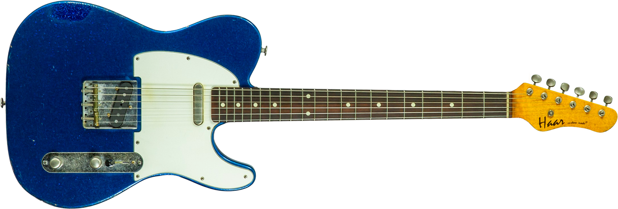 Haar Guitars Trad T 2s Lindy Fralin #43671 - Aged Sparkle Blue - Guitarra eléctrica con forma de tel - Main picture