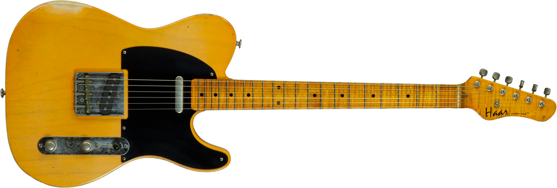 Haar Guitars Trad T 2s Lindy Fralin Mn #43672 - Aged Butterscotch - Guitarra eléctrica con forma de tel - Main picture