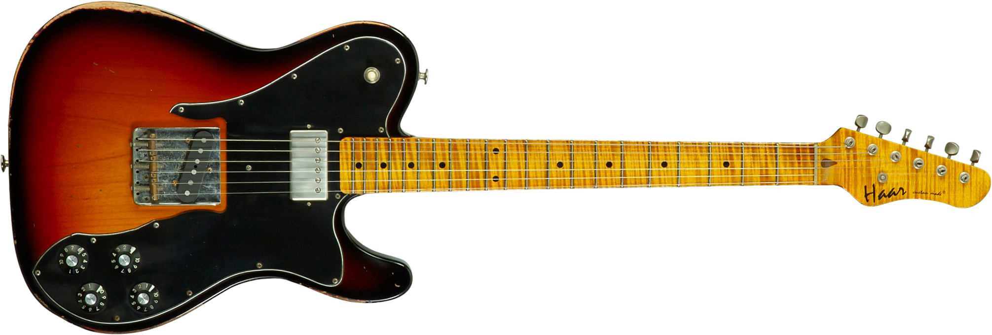 Haar Guitars Trad T 72 Sh Lindy Fralin Mn #43667 - Aged 3 Tone Sunburst - Guitarra eléctrica con forma de tel - Main picture