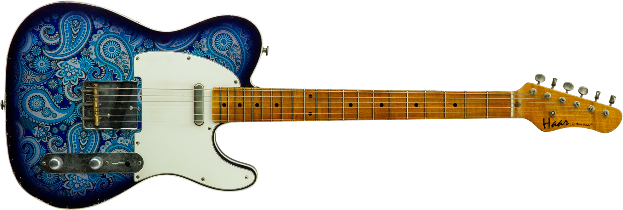 Haar Guitars Trad T Custom 2s Kloppmann. Mn  #43518 - Blue Paisley - Guitarra eléctrica con forma de tel - Main picture