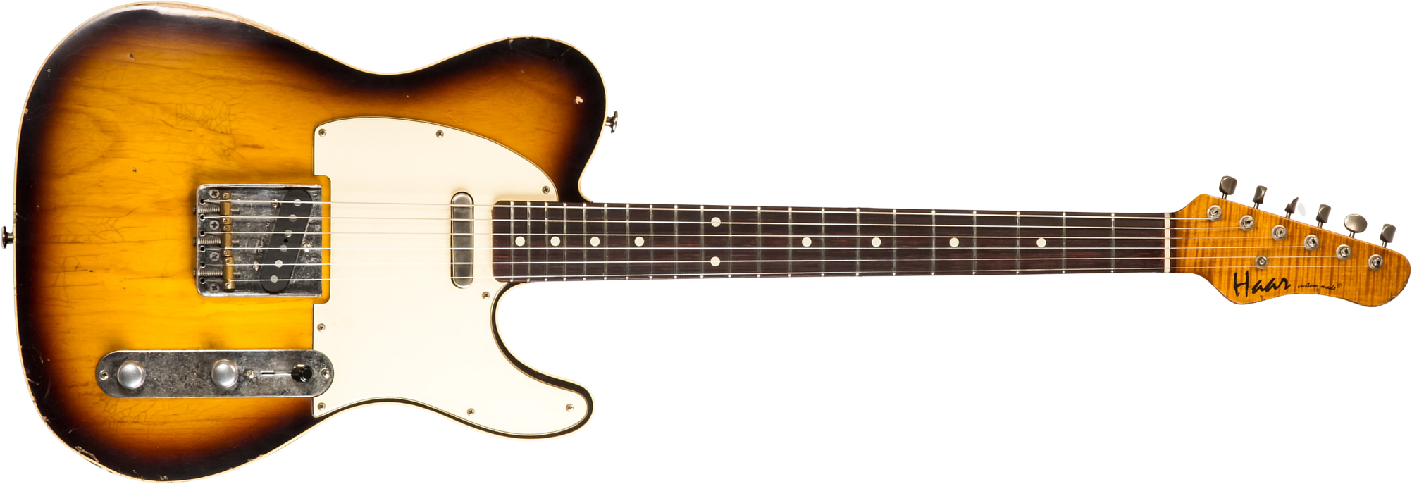 Haar Guitars Trad T Custom 2s Lindy Fralin Ht Rw #42267 - Aged 2-tone Tobacco - Guitarra eléctrica con forma de tel - Main picture