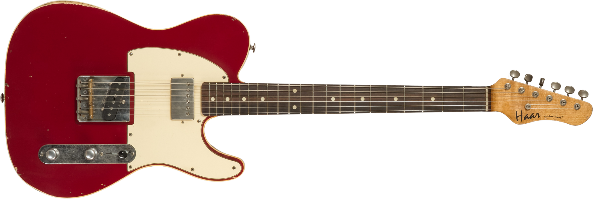 Haar Guitars Trad T Custom Sh Lindy Fralin Ht Rw #42271 - Aged Burgundy - Guitarra eléctrica con forma de tel - Main picture
