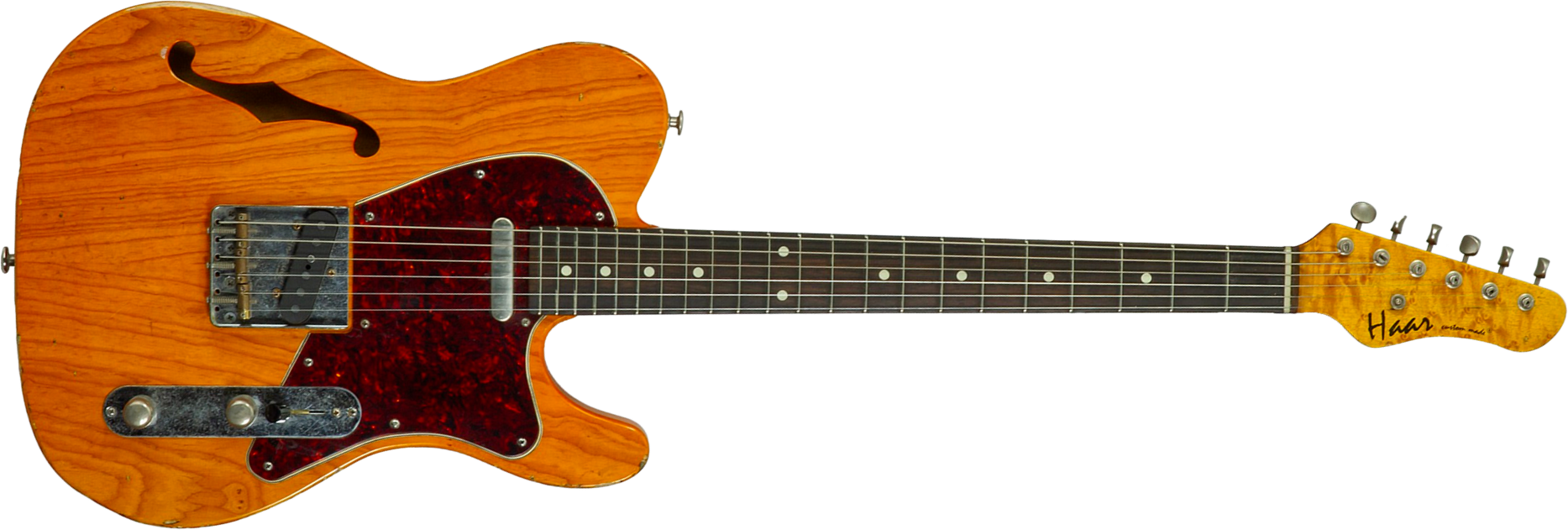 Haar Guitars Trad T Thinline 2s Lindy Fralin Rw #43673 - Aged Orange See Through - Guitarra eléctrica con forma de tel - Main picture