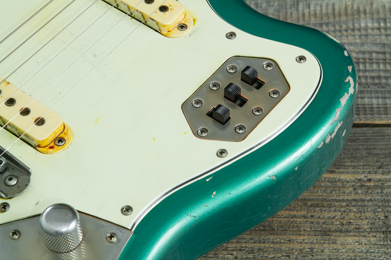 Haar Guitars Trad Jg 2s Amber Trem Rw #43594 - Aged Sherwood Green Metallic - Guitarra electrica retro rock - Variation 9