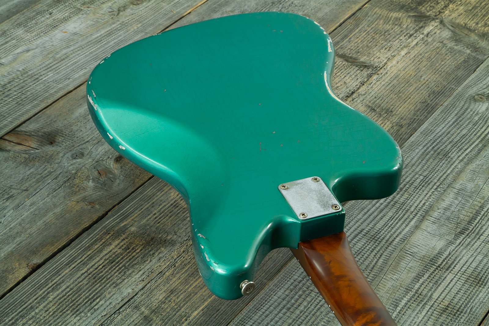 Haar Guitars Trad Jg 2s Amber Trem Rw #43594 - Aged Sherwood Green Metallic - Guitarra electrica retro rock - Variation 10