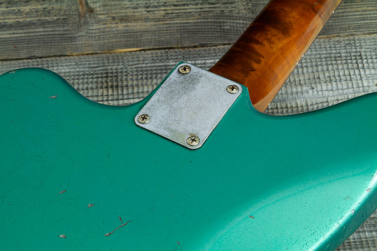 Haar Guitars Trad Jg 2s Amber Trem Rw #43594 - Aged Sherwood Green Metallic - Guitarra electrica retro rock - Variation 11