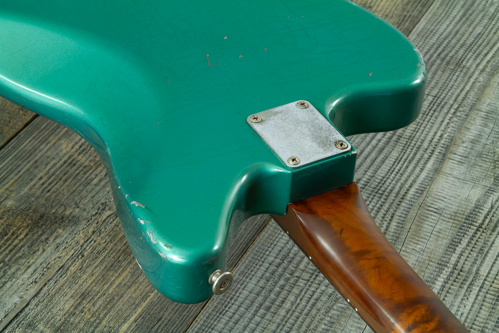 Haar Guitars Trad Jg 2s Amber Trem Rw #43594 - Aged Sherwood Green Metallic - Guitarra electrica retro rock - Variation 13