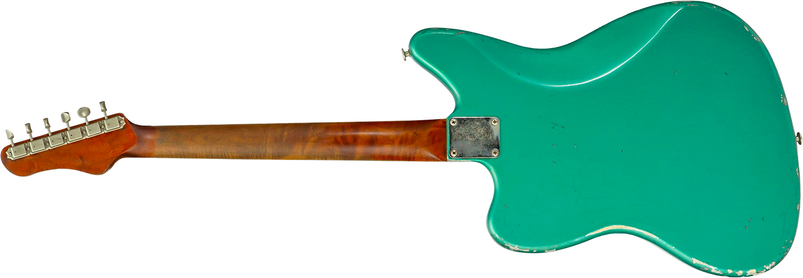Haar Guitars Trad Jg 2s Amber Trem Rw #43594 - Aged Sherwood Green Metallic - Guitarra electrica retro rock - Variation 3