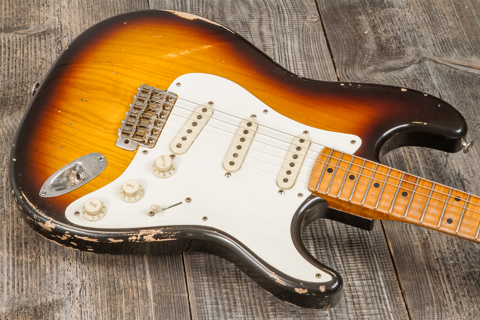 Haar Guitars Trad S 3s Kloppman Trem Mn #42273 - Aged 2-tone Tobacco - Guitarra eléctrica con forma de str. - Variation 2