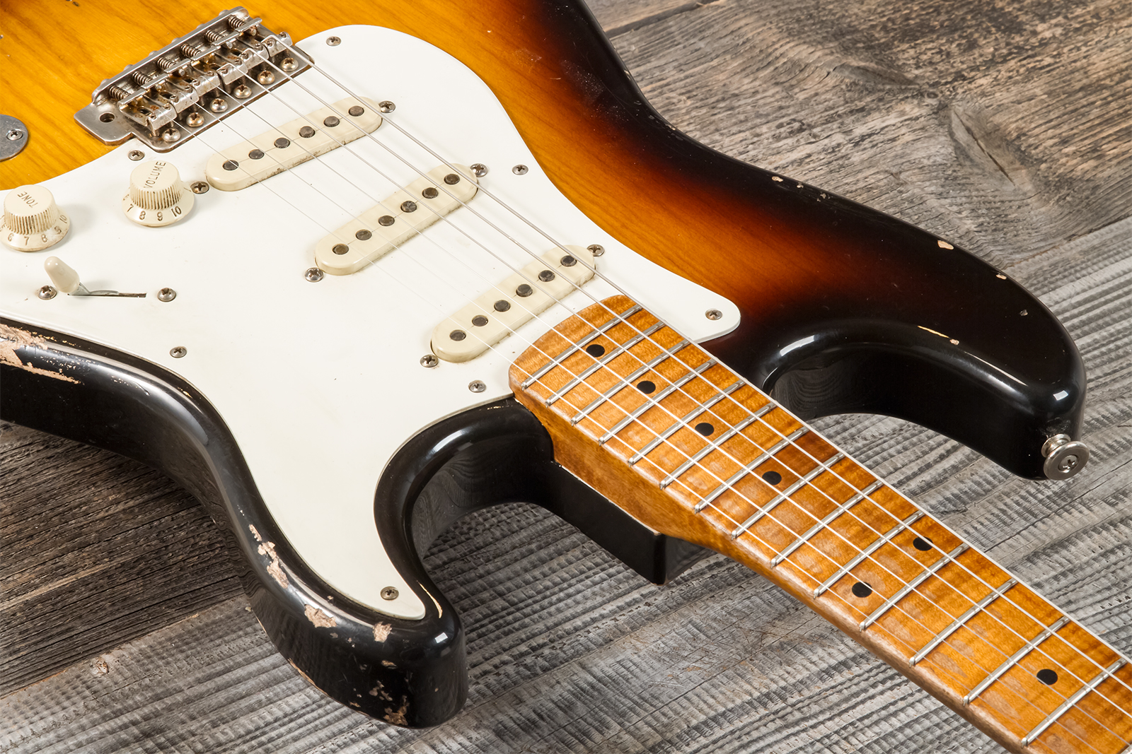 Haar Guitars Trad S 3s Kloppman Trem Mn #42273 - Aged 2-tone Tobacco - Guitarra eléctrica con forma de str. - Variation 4