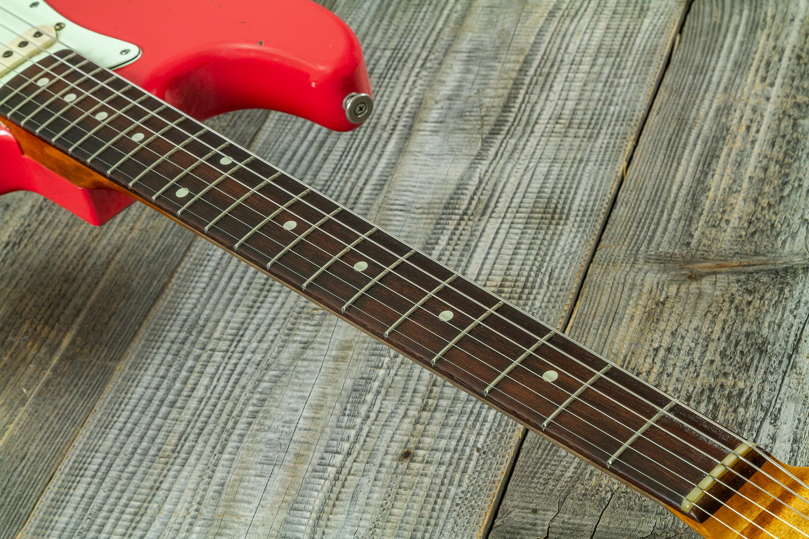 Haar Guitars Trad S 3s Klopppmann Trem Rw #43486 - Aged Fiesta Red - Guitarra eléctrica con forma de str. - Variation 5