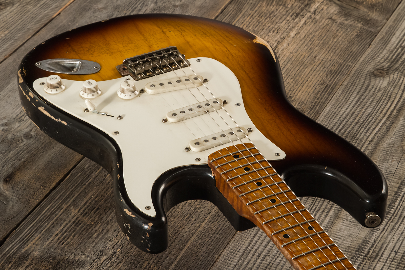 Haar Guitars Trad S 3s Lindy Fralin Trem Mn #42272 - Aged 2-tone Tobacco - Guitarra eléctrica con forma de str. - Variation 2