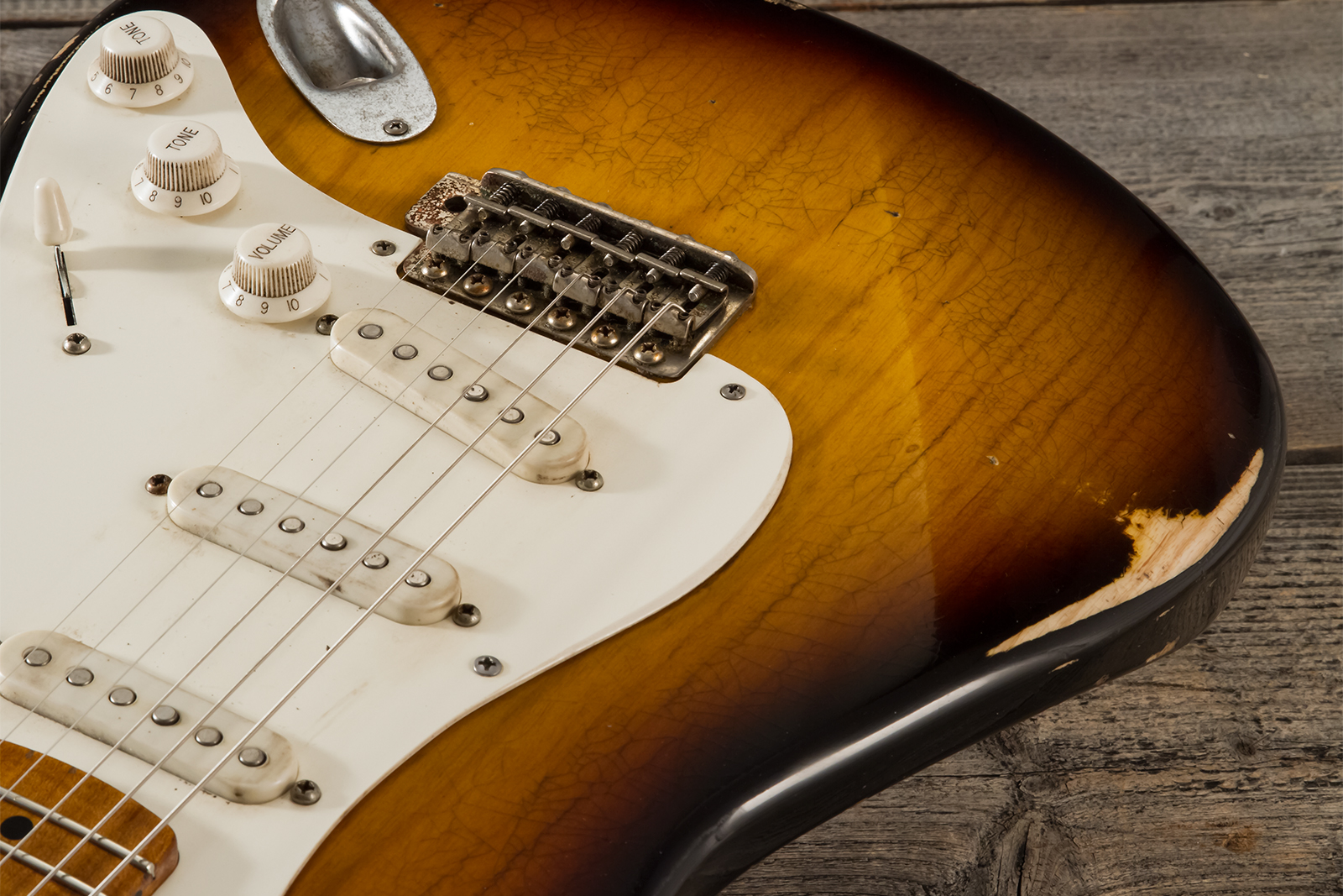 Haar Guitars Trad S 3s Lindy Fralin Trem Mn #42272 - Aged 2-tone Tobacco - Guitarra eléctrica con forma de str. - Variation 3