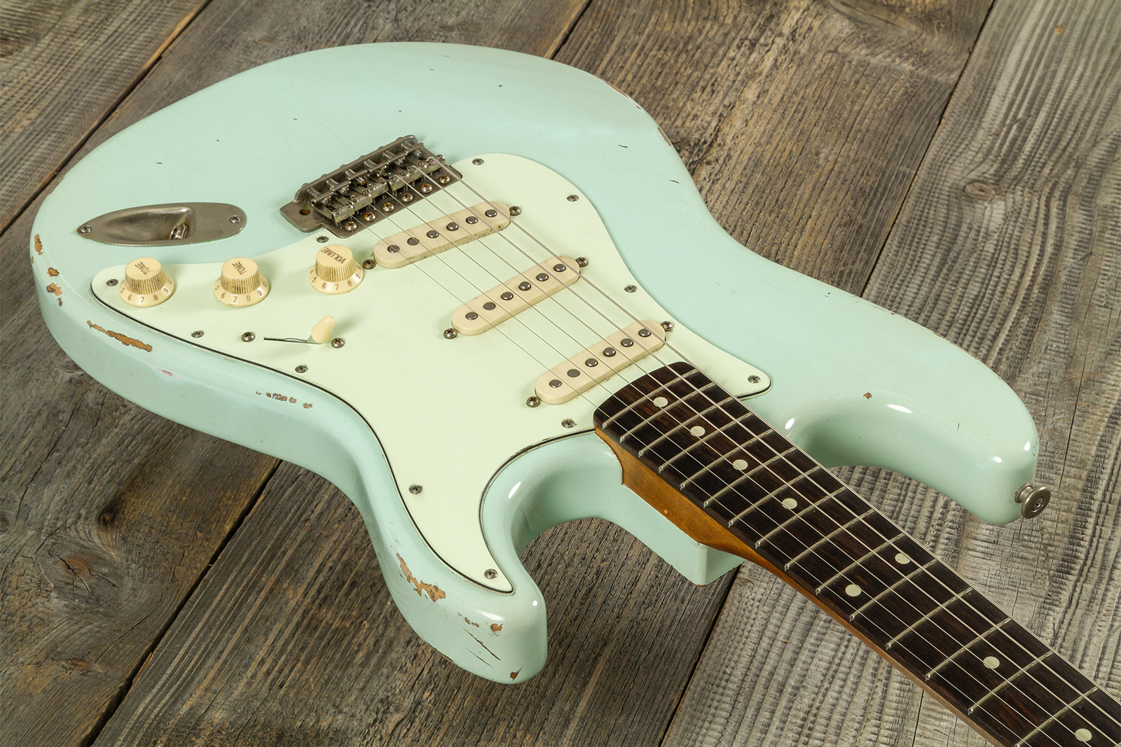 Haar Guitars Trad S 3s Lindy Fralin Trem Rw #43487 - Aged Surf Green - Guitarra eléctrica con forma de str. - Variation 2