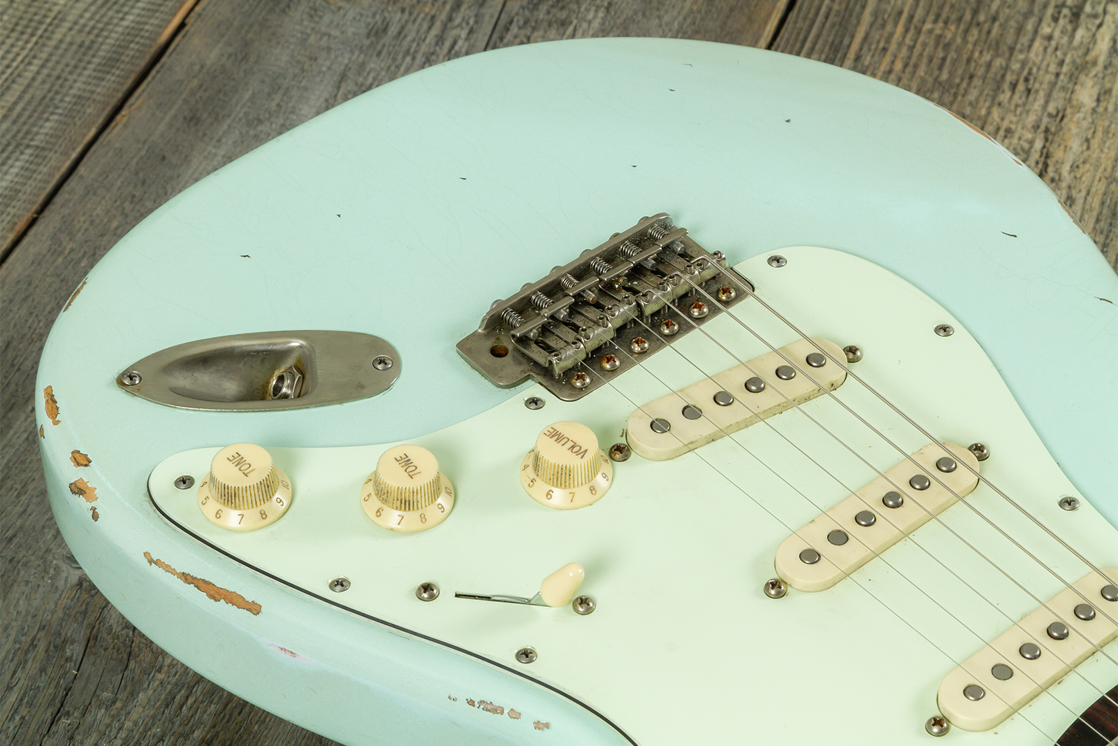 Haar Guitars Trad S 3s Lindy Fralin Trem Rw #43487 - Aged Surf Green - Guitarra eléctrica con forma de str. - Variation 3