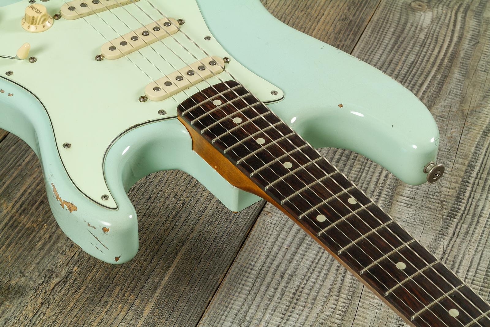 Haar Guitars Trad S 3s Lindy Fralin Trem Rw #43487 - Aged Surf Green - Guitarra eléctrica con forma de str. - Variation 4