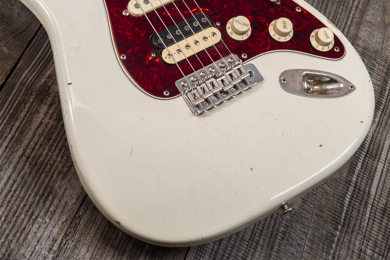 Haar Guitars Trad S Hss Lindy Fralin Trem Rw #42275 - Aged Olympic White - Guitarra eléctrica con forma de str. - Variation 3