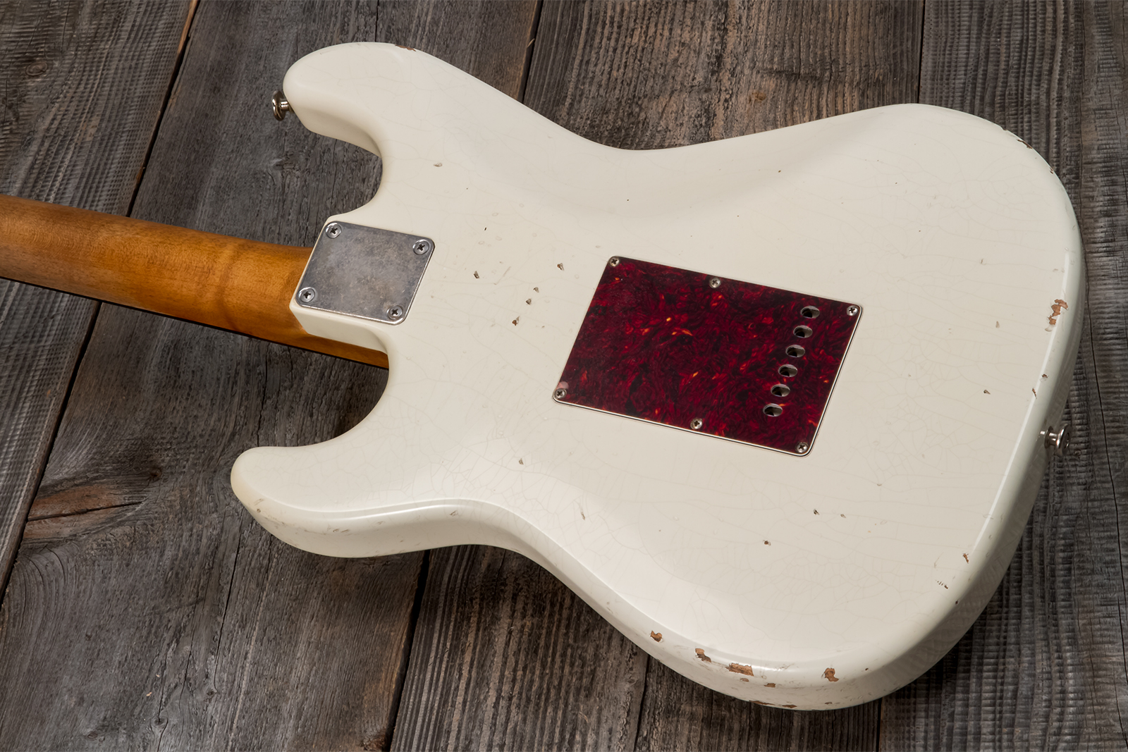 Haar Guitars Trad S Hss Lindy Fralin Trem Rw #42275 - Aged Olympic White - Guitarra eléctrica con forma de str. - Variation 5