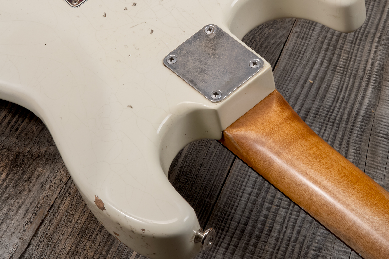 Haar Guitars Trad S Hss Lindy Fralin Trem Rw #42275 - Aged Olympic White - Guitarra eléctrica con forma de str. - Variation 6