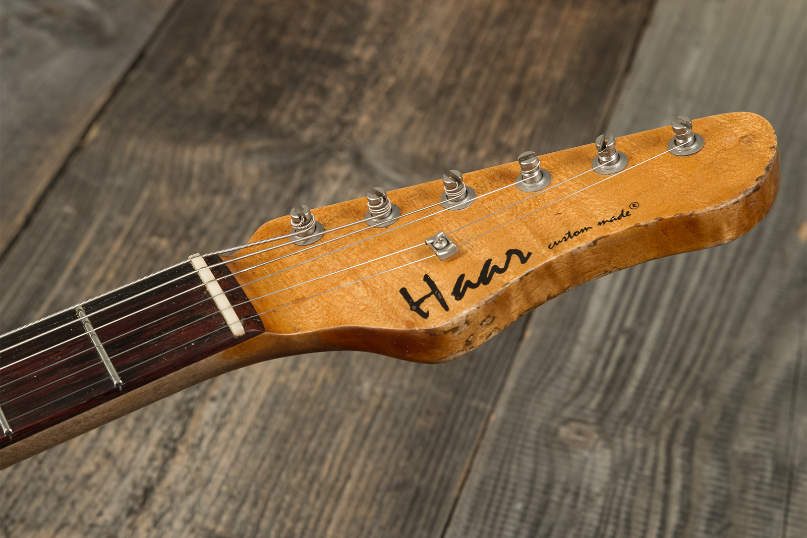 Haar Guitars Trad S Hss Lindy Fralin Trem Rw #42275 - Aged Olympic White - Guitarra eléctrica con forma de str. - Variation 7