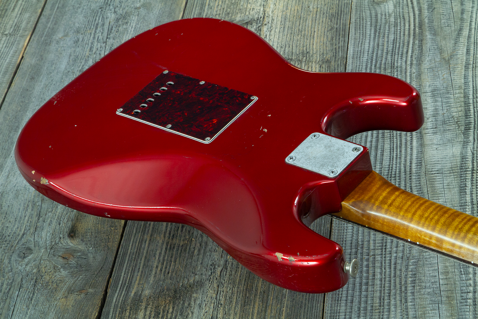 Haar Guitars Trad S Hss Lindy Fralin Trem Rw #43516 - Aged Candy Apple Red - Guitarra eléctrica con forma de str. - Variation 8