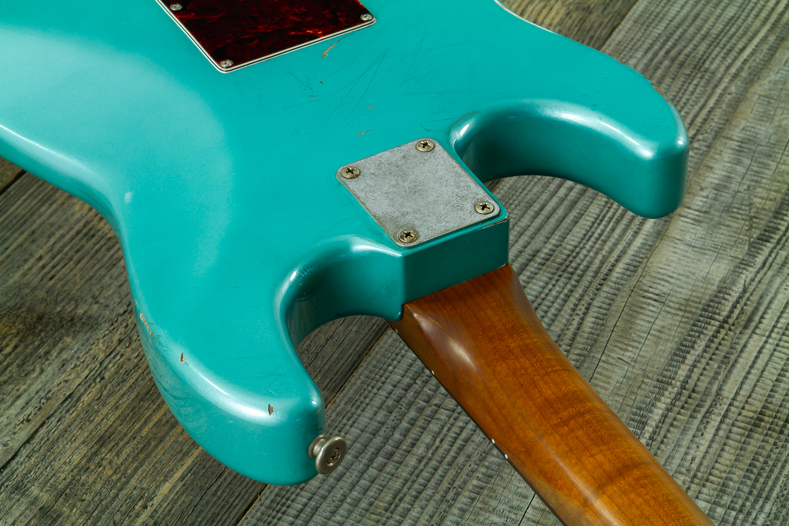 Haar Guitars Trad S Hss Lindy Fralin Trem Rw #43592 - Aged Teal Green Metallic - Guitarra eléctrica con forma de str. - Variation 9