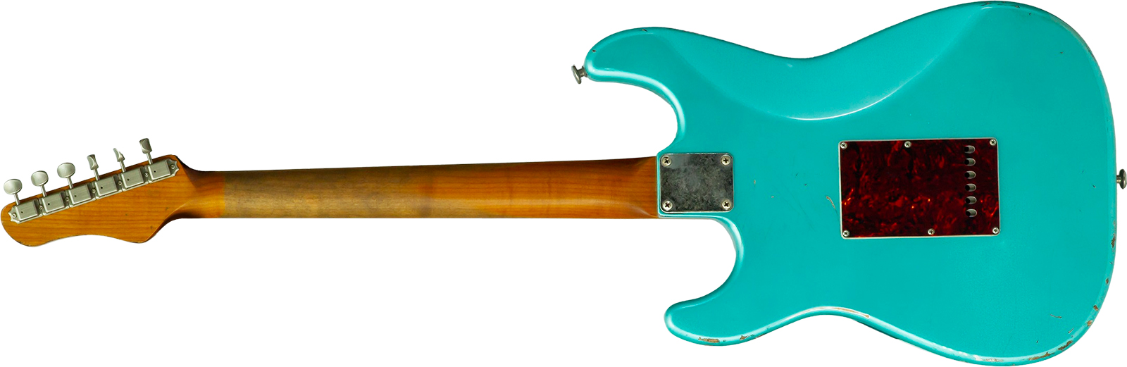 Haar Guitars Trad S Hss Lindy Fralin Trem Rw #43592 - Aged Teal Green Metallic - Guitarra eléctrica con forma de str. - Variation 1