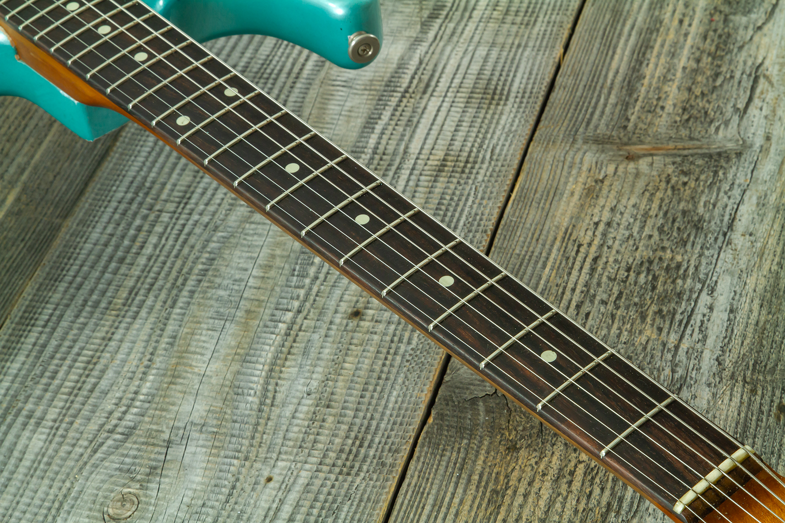 Haar Guitars Trad S Hss Lindy Fralin Trem Rw #43592 - Aged Teal Green Metallic - Guitarra eléctrica con forma de str. - Variation 5