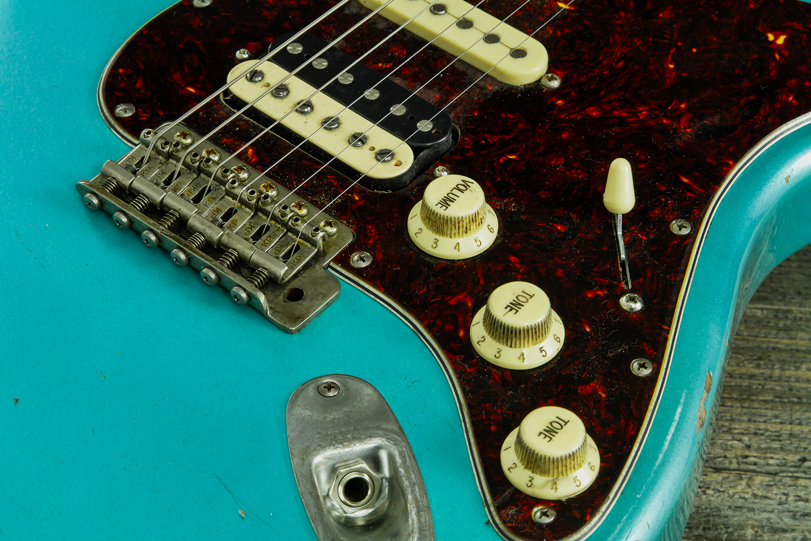 Haar Guitars Trad S Hss Lindy Fralin Trem Rw #43592 - Aged Teal Green Metallic - Guitarra eléctrica con forma de str. - Variation 6