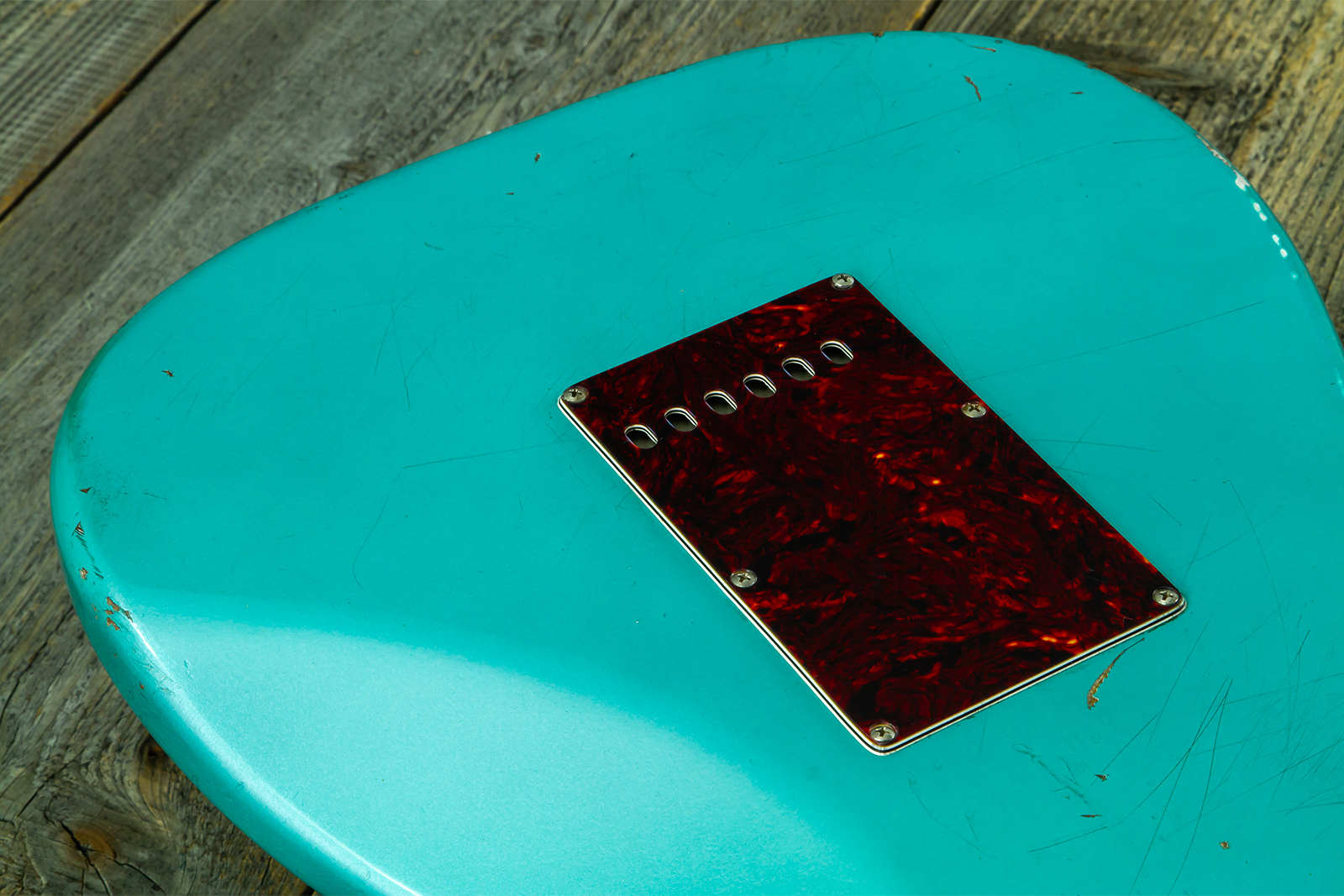 Haar Guitars Trad S Hss Lindy Fralin Trem Rw #43592 - Aged Teal Green Metallic - Guitarra eléctrica con forma de str. - Variation 8
