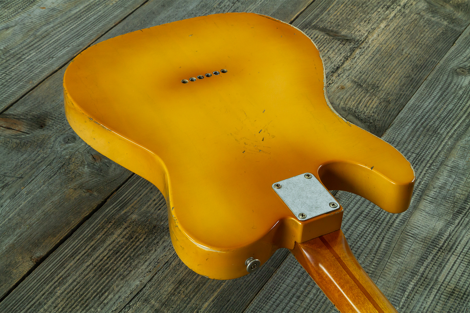 Haar Guitars Trad T 2s Amber Ht Mn #43590 - Aged Butterscotch - Guitarra eléctrica con forma de tel - Variation 9
