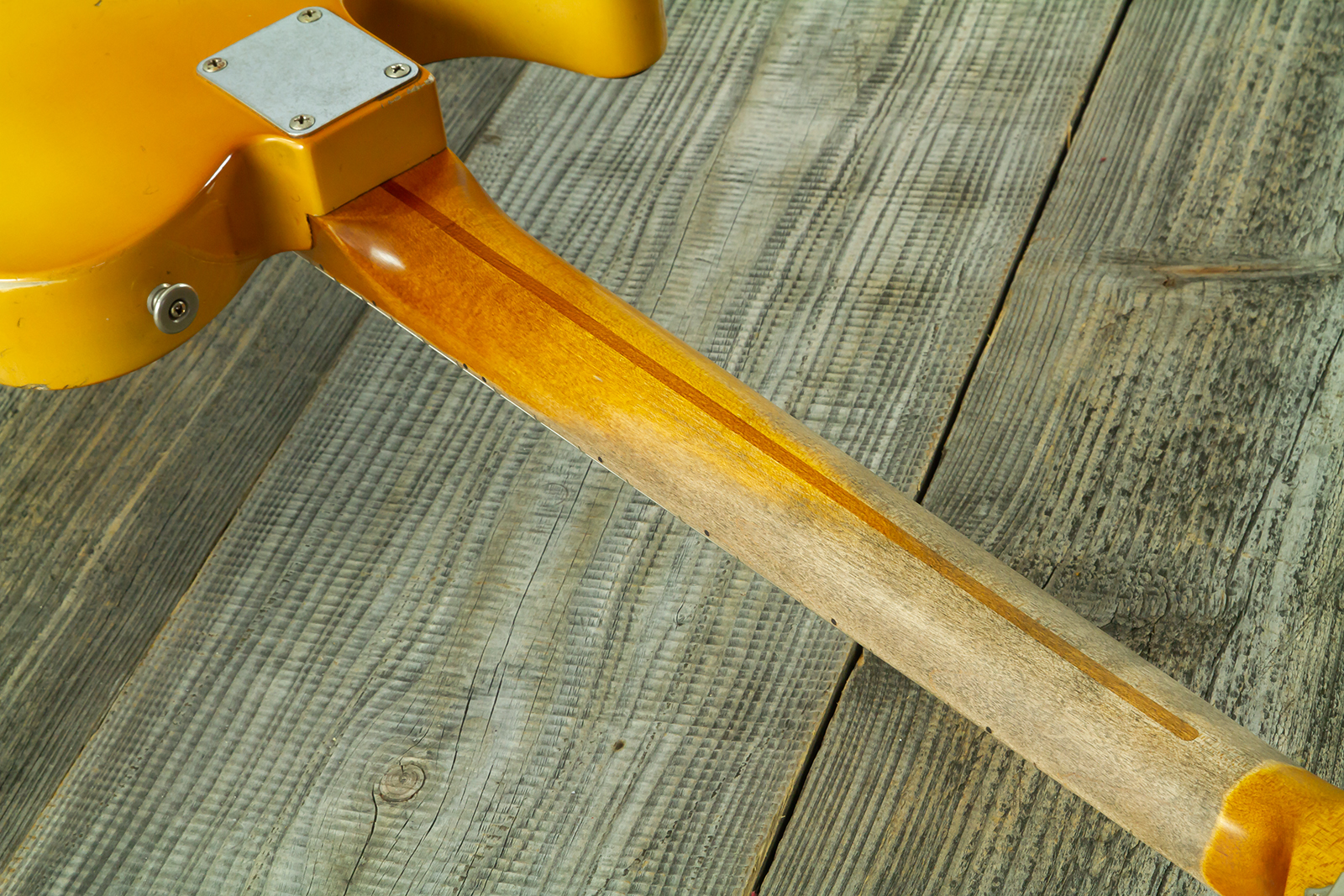 Haar Guitars Trad T 2s Amber Ht Mn #43590 - Aged Butterscotch - Guitarra eléctrica con forma de tel - Variation 12