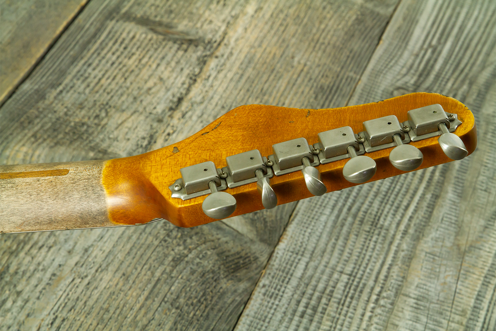Haar Guitars Trad T 2s Amber Ht Mn #43590 - Aged Butterscotch - Guitarra eléctrica con forma de tel - Variation 14