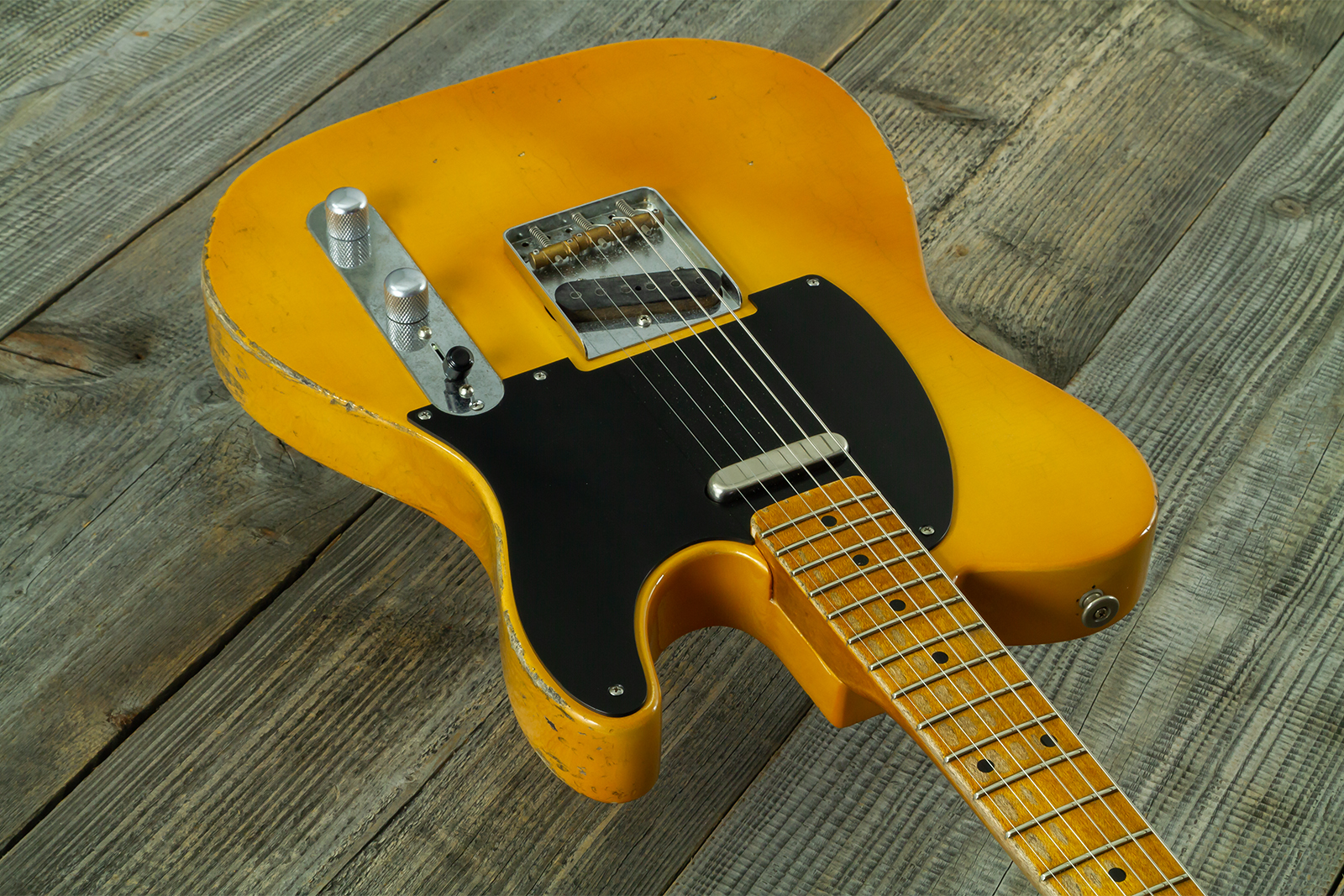 Haar Guitars Trad T 2s Amber Ht Mn #43590 - Aged Butterscotch - Guitarra eléctrica con forma de tel - Variation 2