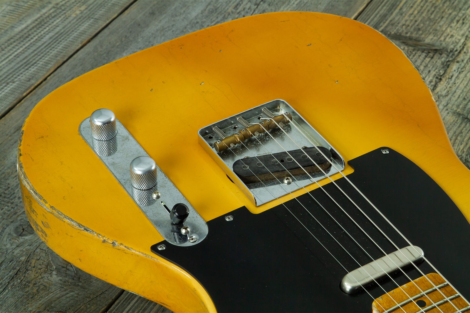 Haar Guitars Trad T 2s Amber Ht Mn #43590 - Aged Butterscotch - Guitarra eléctrica con forma de tel - Variation 6