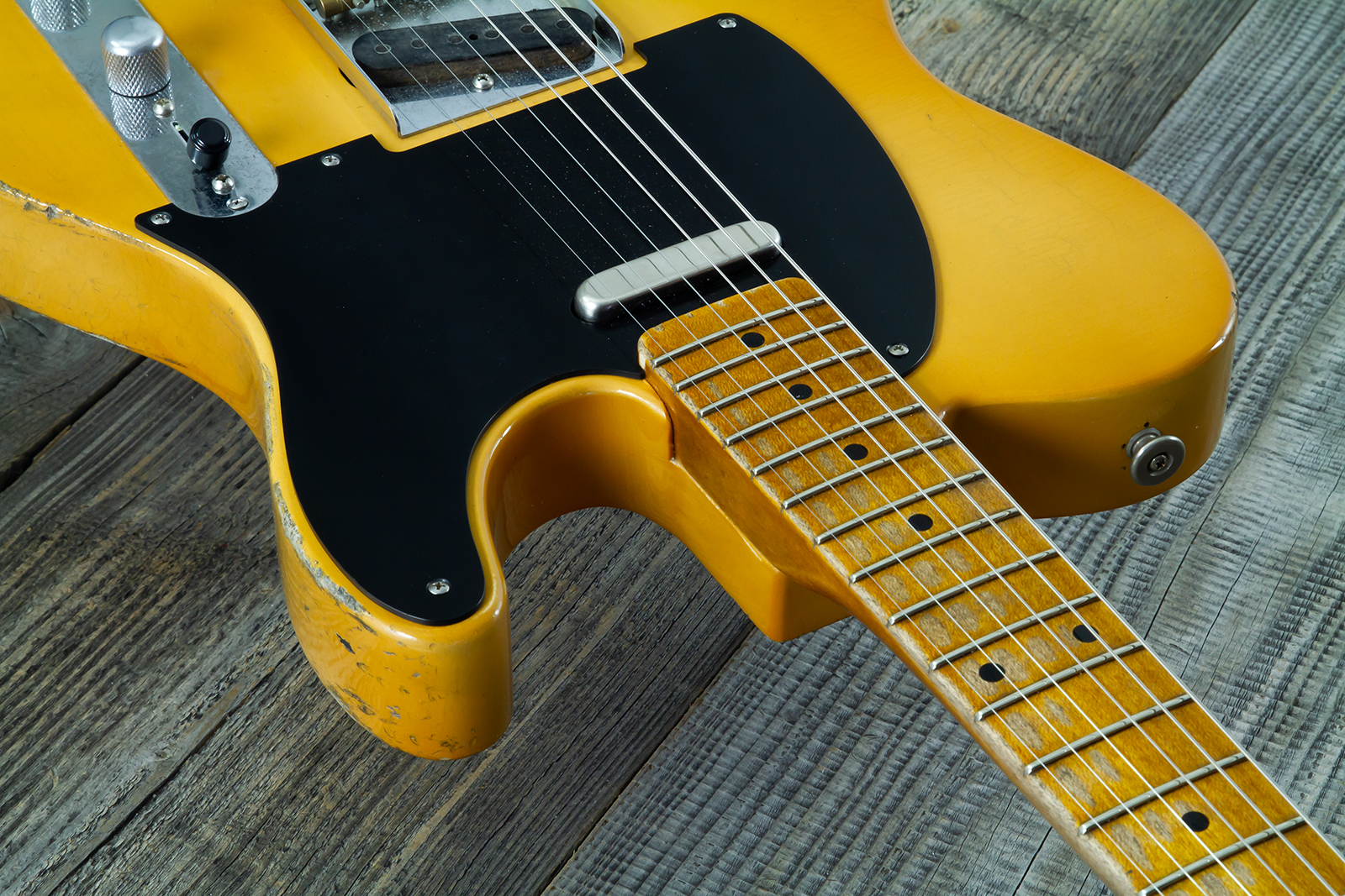 Haar Guitars Trad T 2s Amber Ht Mn #43590 - Aged Butterscotch - Guitarra eléctrica con forma de tel - Variation 7