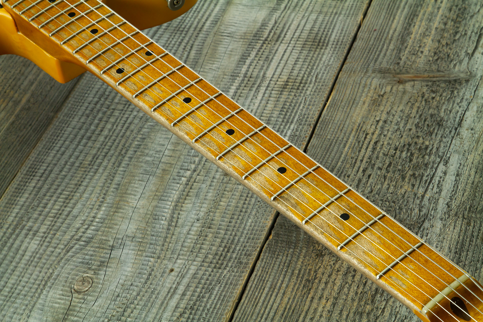 Haar Guitars Trad T 2s Amber Ht Mn #43590 - Aged Butterscotch - Guitarra eléctrica con forma de tel - Variation 8