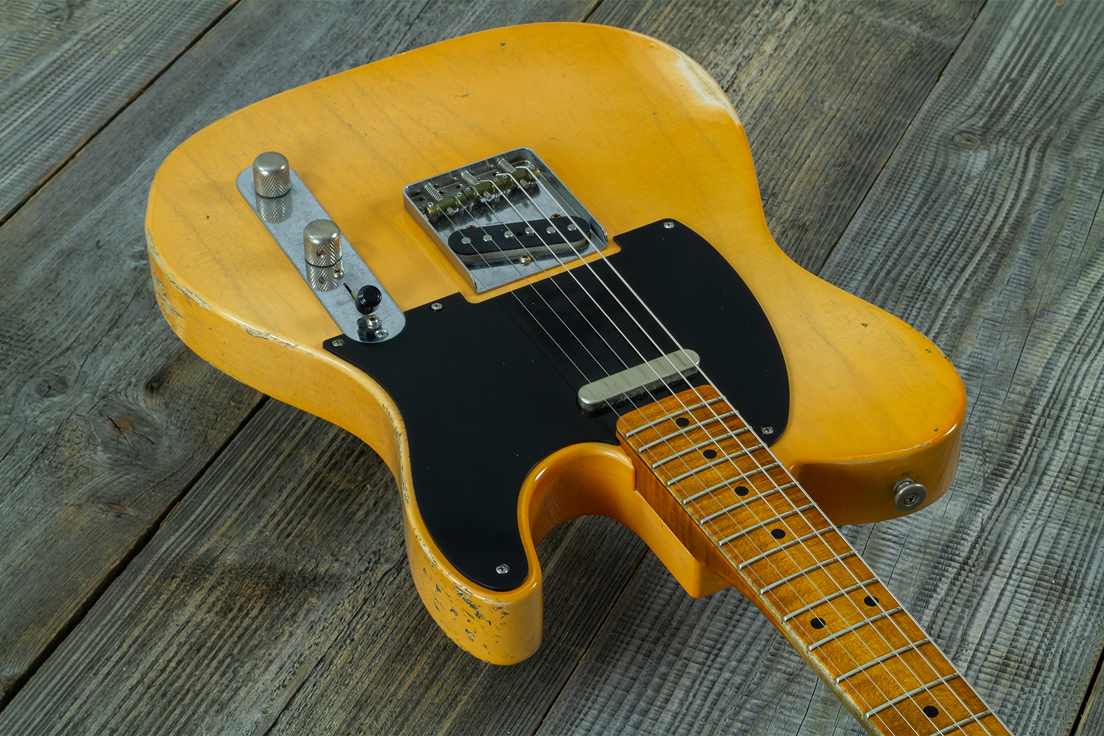 Haar Guitars Trad T 2s Lindy Fralin Mn #43672 - Aged Butterscotch - Guitarra eléctrica con forma de tel - Variation 2