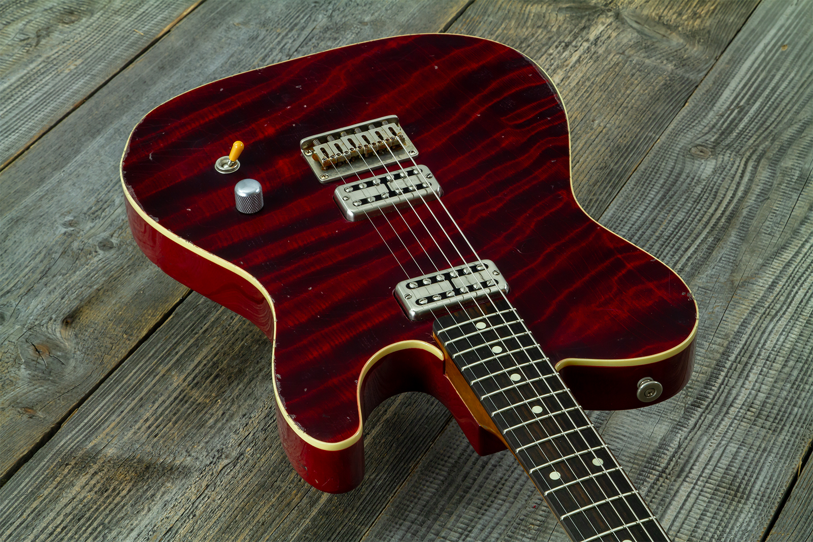 Haar Guitars Trad T Custom 2h Tv Jones Ht Rw #43524 - Aged Brown Natural - Guitarra eléctrica con forma de tel - Variation 2