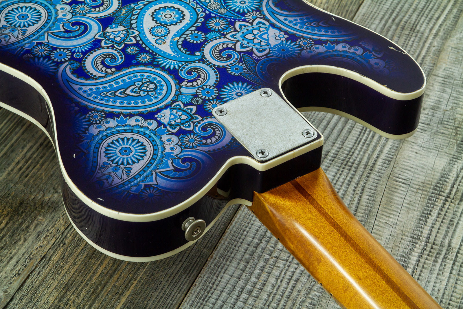 Haar Guitars Trad T Custom 2s Kloppmann. Mn  #43518 - Blue Paisley - Guitarra eléctrica con forma de tel - Variation 9