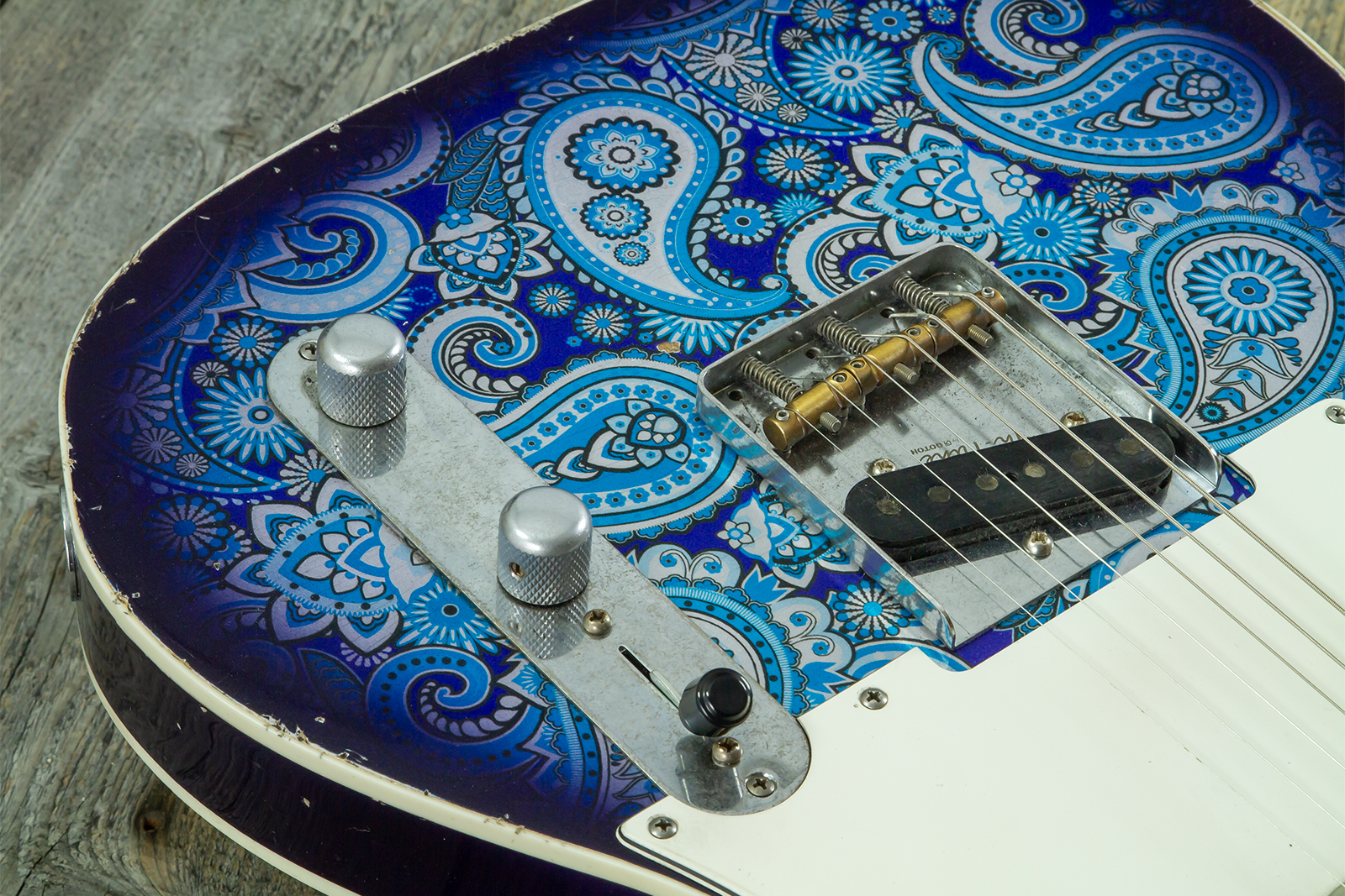 Haar Guitars Trad T Custom 2s Kloppmann. Mn  #43518 - Blue Paisley - Guitarra eléctrica con forma de tel - Variation 3