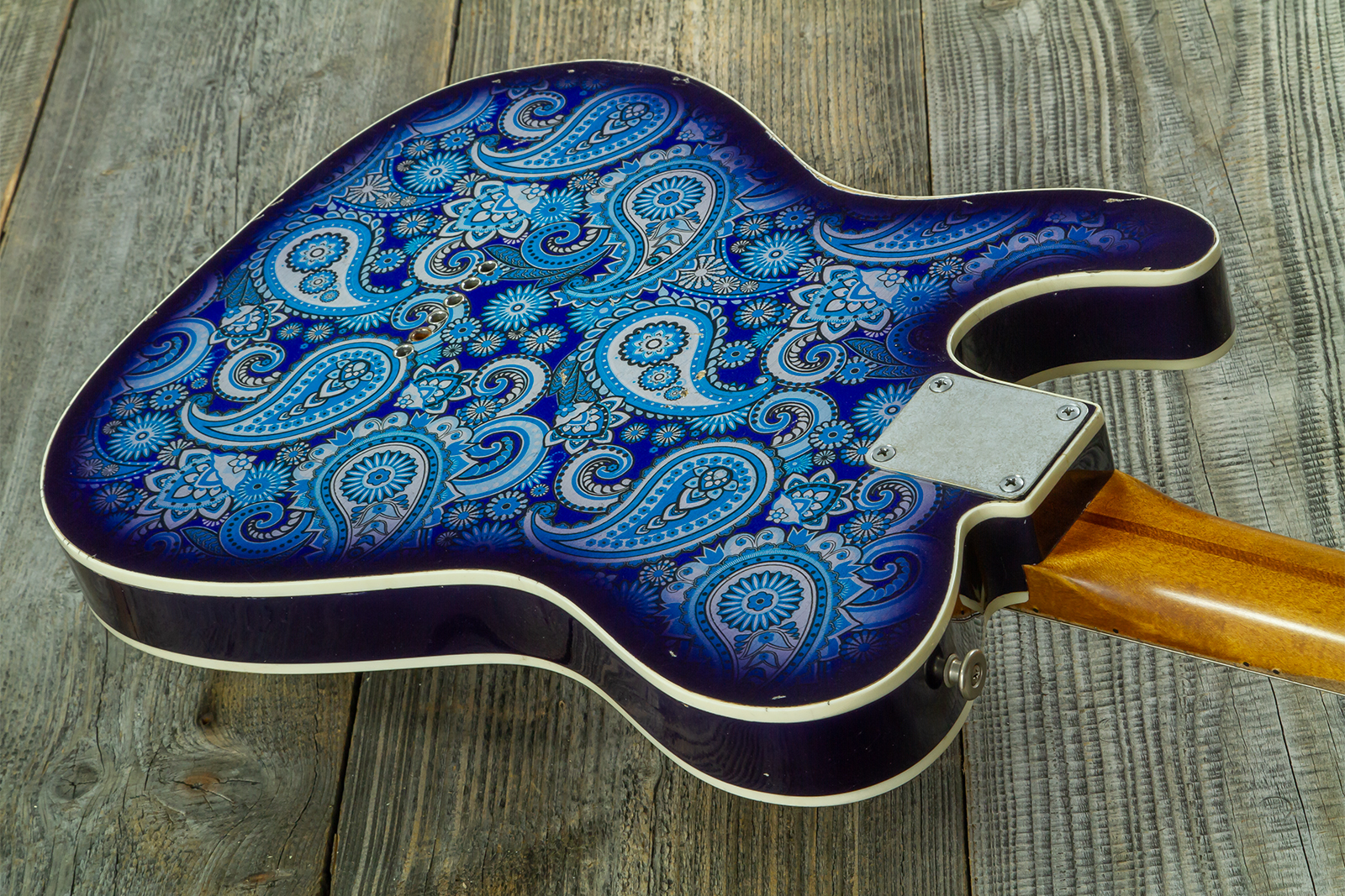 Haar Guitars Trad T Custom 2s Kloppmann. Mn  #43518 - Blue Paisley - Guitarra eléctrica con forma de tel - Variation 7