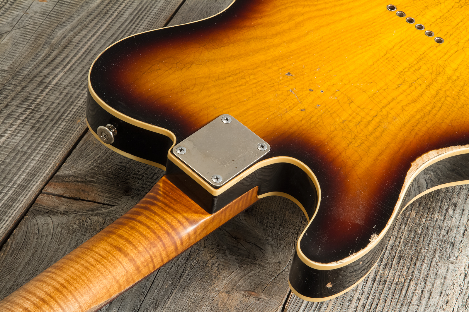 Haar Guitars Trad T Custom 2s Lindy Fralin Ht Rw #42267 - Aged 2-tone Tobacco - Guitarra eléctrica con forma de tel - Variation 9